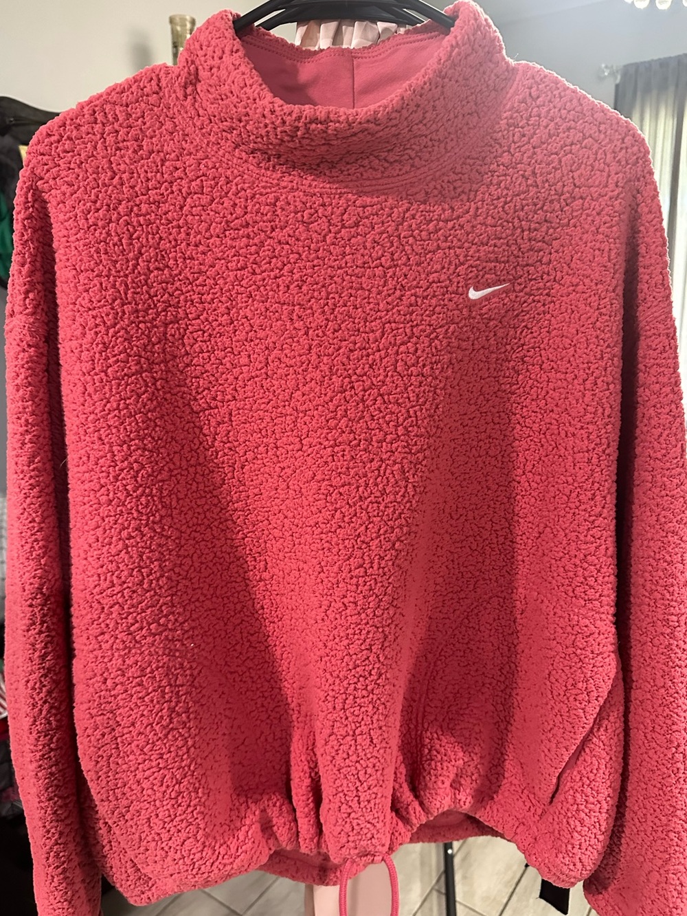 Nike Women's Raspberry Pink Sherpa Turtleneck Pullover